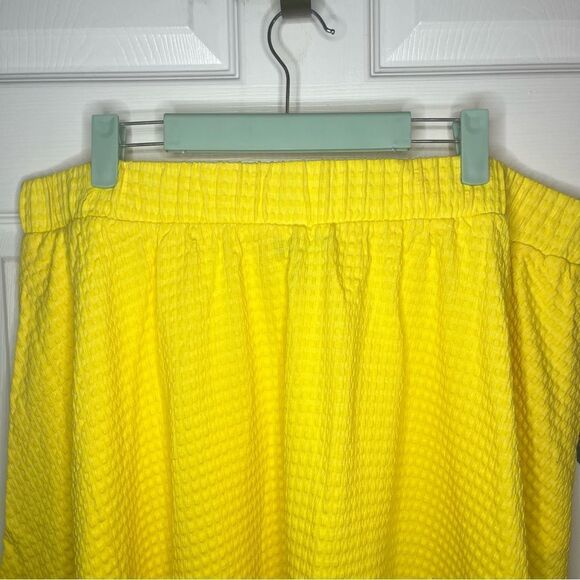 Modcloth Winner's Circle Skater Skirt Textured Mini Skirt Yellow ALine 1X NWT - Picture 9 of 13